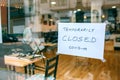 Coffee shop closed by covid-19 Royalty Free Stock Photo