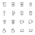 Coffee shop drinks line icons set Royalty Free Stock Photo