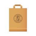 Coffee shop elegant yellow shopping bag