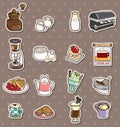 Coffee shop element stickers Royalty Free Stock Photo