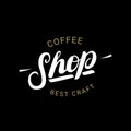 Coffee Shop handwritten lettering logo, badge or label. Royalty Free Stock Photo