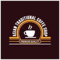 Coffee shop illustration design elements vintage vector Royalty Free Stock Photo