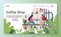 Coffee shop landing page illustration