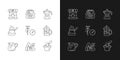 Coffee shop linear icons set for dark and light mode