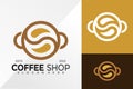 Coffee Shop Logo Design Vector illustration template Royalty Free Stock Photo