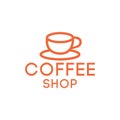 coffee shop logo Design vector monoline style