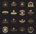 Coffee Shop Logos, Badges and Labels Design Royalty Free Stock Photo