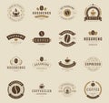 Coffee Shop Logos, Badges and Labels Design Royalty Free Stock Photo