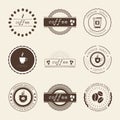 Coffee Shop Logos, Badges and Labels Design Elements set. Royalty Free Stock Photo