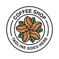 Coffee Shop Monoline logo Vector Graphic Design illustration Vintage Badge Emblem Symbol and Icon
