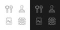 Coffee shop professional tools linear icons set for dark and light mode Royalty Free Stock Photo