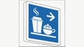 Coffee shop right turn sign, cafe direction, hot beverage, convenience, vector design Generative AI Royalty Free Stock Photo