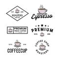 Coffee Shop round badges, emblems, labels or logos template set Royalty Free Stock Photo