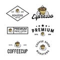 Coffee Shop round badges, emblems, labels or logos template set Royalty Free Stock Photo