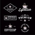 Coffee Shop round badges, emblems, labels or logos template set Royalty Free Stock Photo