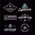Coffee Shop round badges, emblems, labels or logos template set Royalty Free Stock Photo