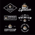 Coffee Shop round badges, emblems, labels or logos template set Royalty Free Stock Photo