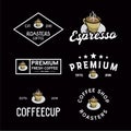 Coffee Shop round badges, emblems, labels or logos template set Royalty Free Stock Photo