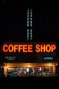 A coffee shop on 14th Street, in the East Village, Manhattan, New York City