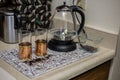 Coffee shot glasses on table