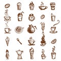 Coffee sketch, design elements