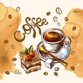 Coffee sketch illustration