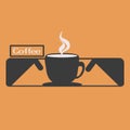 Coffee and smoke silhouette unique logo for coffee shop business corporate brand vector