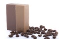 Coffee soap with coffee beans isolated on white background Royalty Free Stock Photo