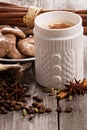 Coffee, spices and chocolate meringue cookies