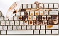 Coffee spilling on keyboard Royalty Free Stock Photo