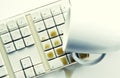 Coffee spilling over computer keyboard Royalty Free Stock Photo