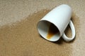 Coffee spilt on carpet Royalty Free Stock Photo