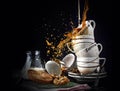Coffee splash food art Royalty Free Stock Photo
