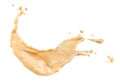 Coffee splash with milk on a white background