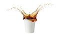 Coffee splash in white cup Royalty Free Stock Photo