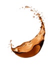 Coffee splashes close up isolated on white background