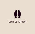 Coffee spoon negative space logo Royalty Free Stock Photo