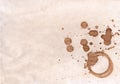 Coffee spot on old paper texture for Background Royalty Free Stock Photo