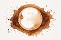 Coffee Stain Isolated, Coffe Stamp, Brown Drink Round Mark, Splash, Spill, Texture Royalty Free Stock Photo