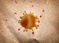 Coffee stain on old brown paper Royalty Free Stock Photo