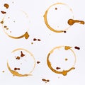 Coffee Stain Rings Set Isolated On White Background for Grunge D Royalty Free Stock Photo