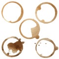 Coffee Stain Rings Vector Set Royalty Free Stock Photo