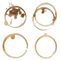 Coffee Stain Rings Vector Set Royalty Free Stock Photo