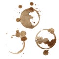 Coffee Stain Rings Vector Set Royalty Free Stock Photo