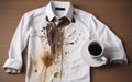 Coffee stained shirt. Generate Ai