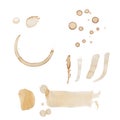 Coffee Stains, Drips And Smears Isolated Royalty Free Stock Photo