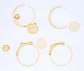 Coffee Stains and coffee cup stains on white Royalty Free Stock Photo