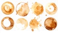 Coffee Stains and Rings on White Background Royalty Free Stock Photo