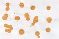 Coffee stains on the white background