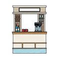 Coffee stand isolated scribble Royalty Free Stock Photo
